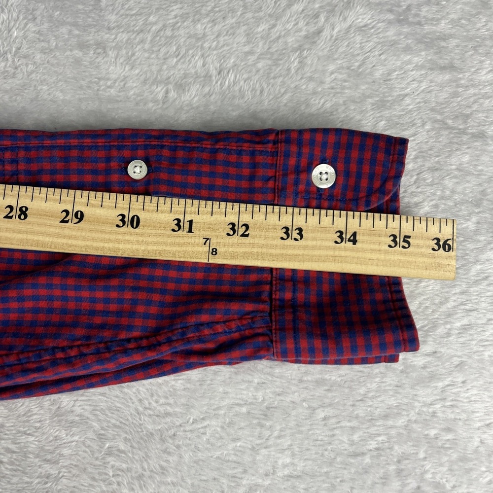 Brooks Brothers Mens Sz Large Red/Blue Fleece Plaid Button Down Casual Shirt - Picture 7 of 8